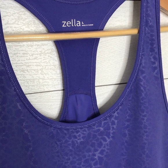 Zella || Easy Racerback Tank Mesh Purple Large - Picture 3 of 7